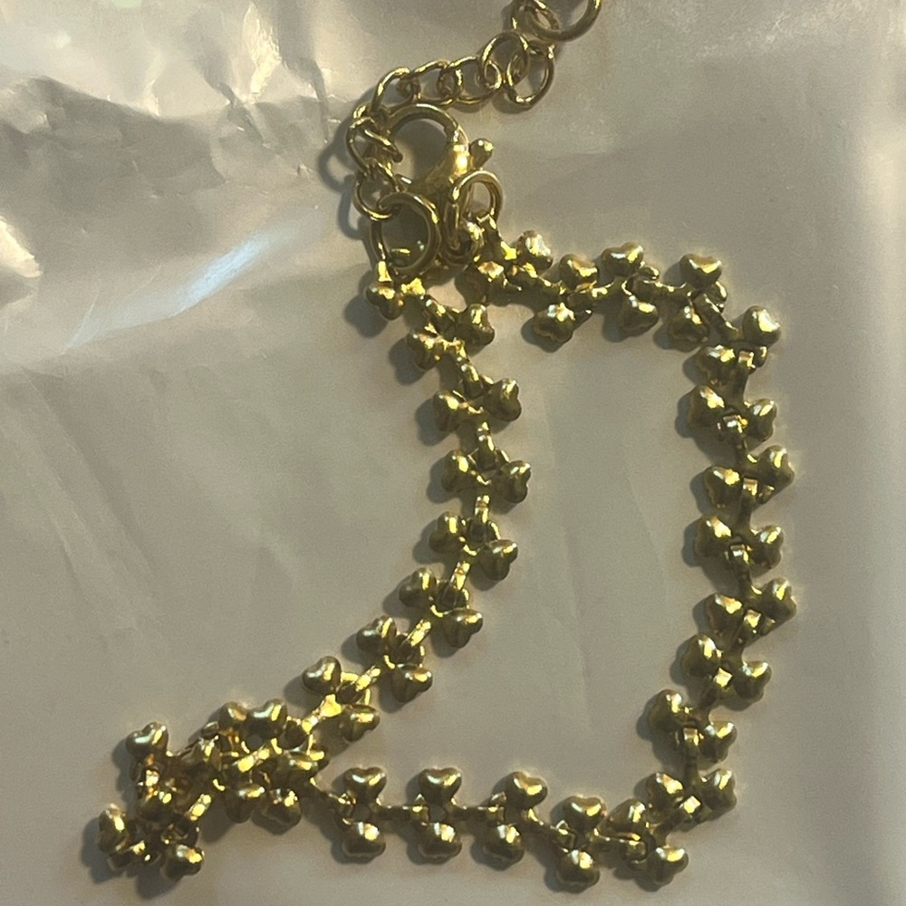 Dots Gold Beaded Heart Bracelet